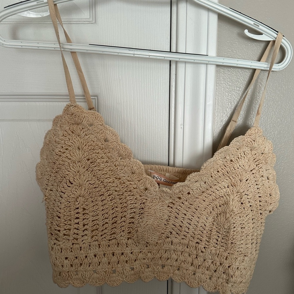 Beige Crochet Bralette